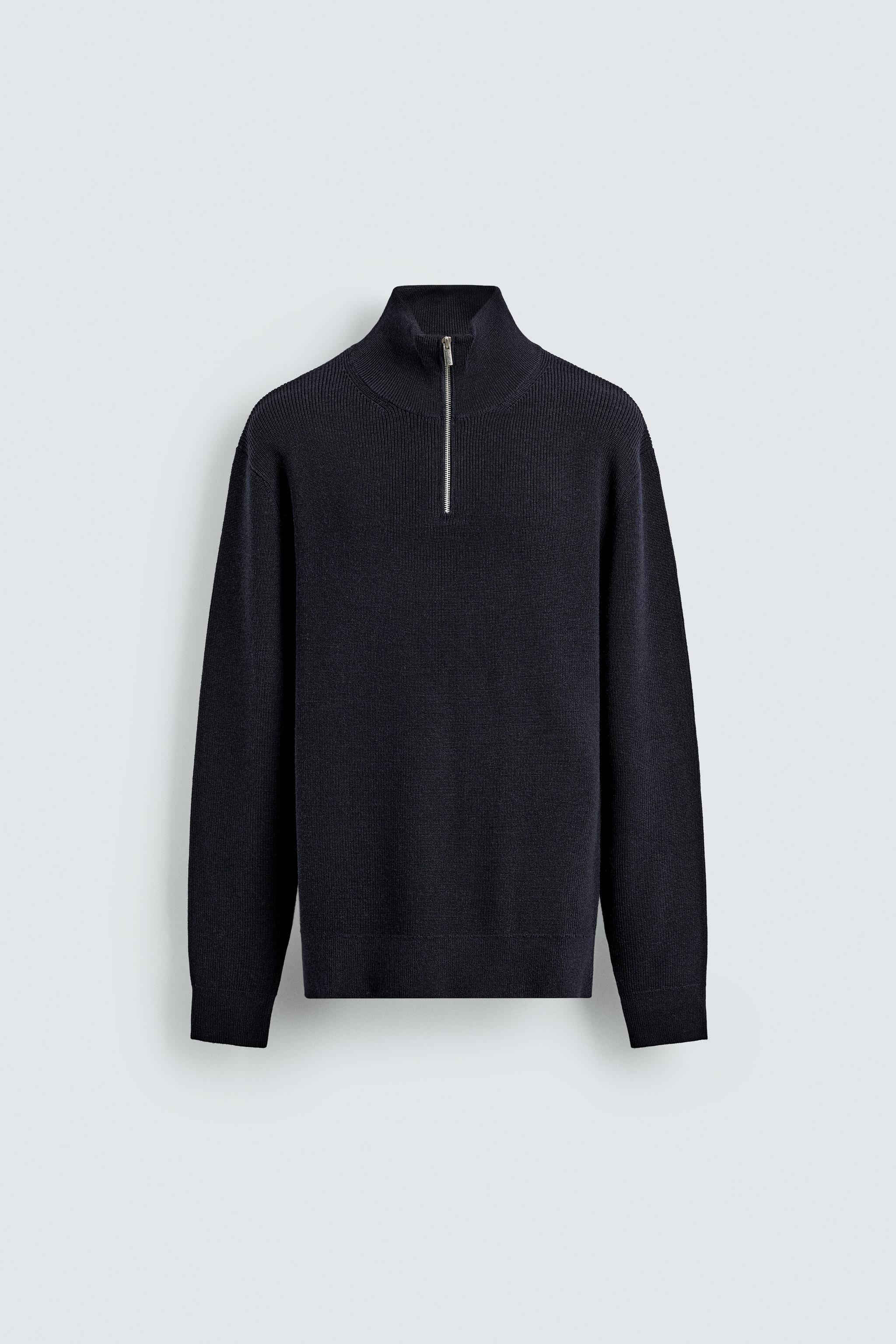 WOOL BLEND QUARTER-ZIP JUMPER